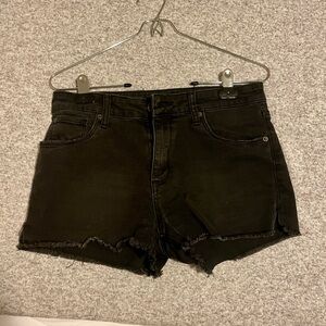 Dark Gray Denim High Rise Boyfriend Women Shorts